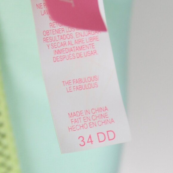 Victoria’s Secret Neoprene Blue Green Zipper Racerback Bikini Top Size 34DD - Picture 7 of 8